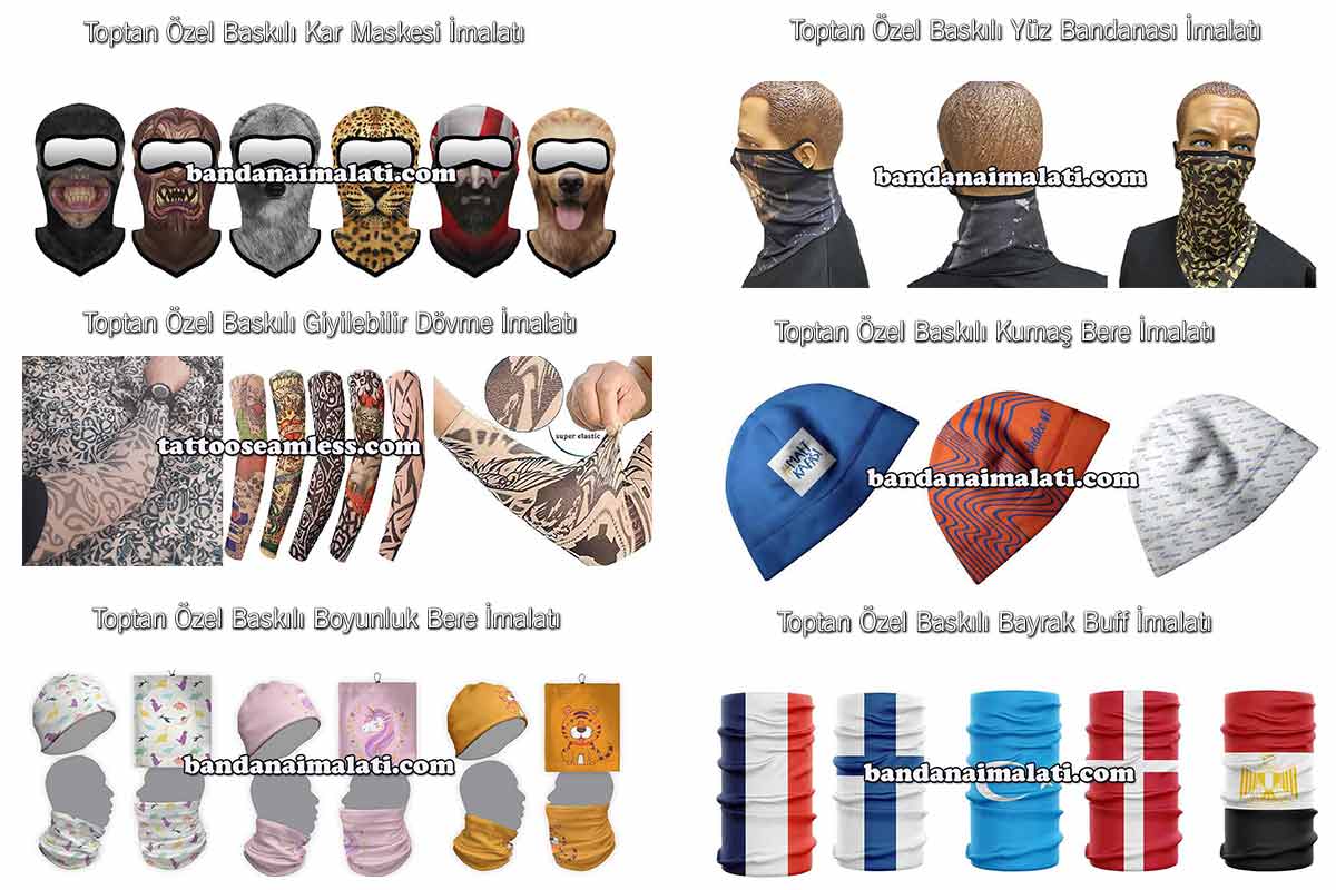 Bandana, Buff, Atkı, Uyku Bandı Tasarım Baskı ve İmalatımız